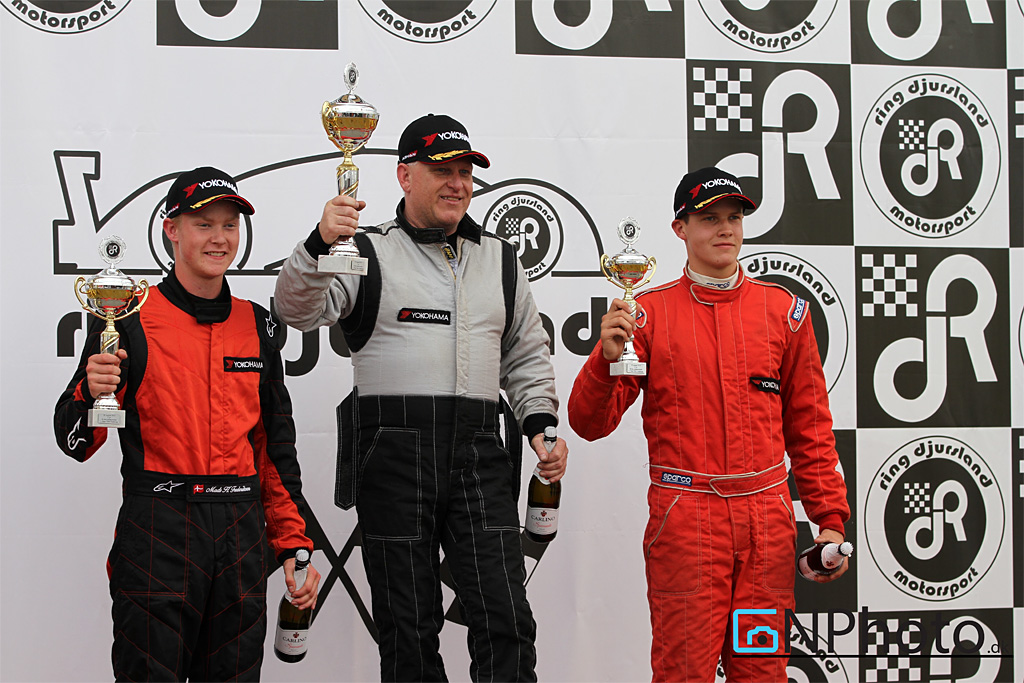 Podiet i heat 1 – Carsten Rasmussen foran Mads Hedegaard Frederiksen og Niklas Voetmann
(Foto: CNPhoto.dk)